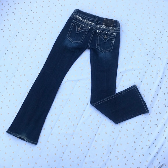 Miss Me Dark Wash Bootcut Denim Jeans W28 - Picture 3 of 9